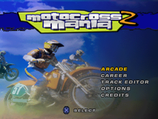 Motocross Mania 2 title screen for Playstation